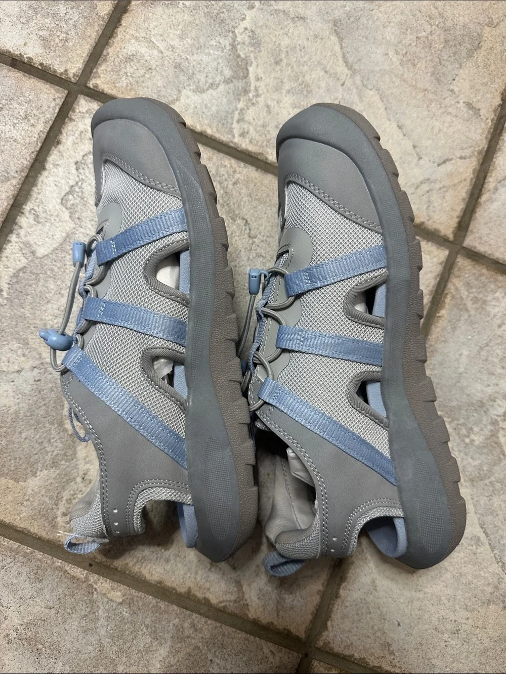 Lands' End Light Blue and Gray Women's Outdoor Sandals